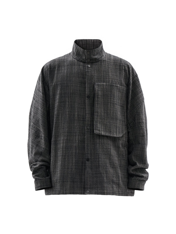 sarein jacket chalk stripe clay