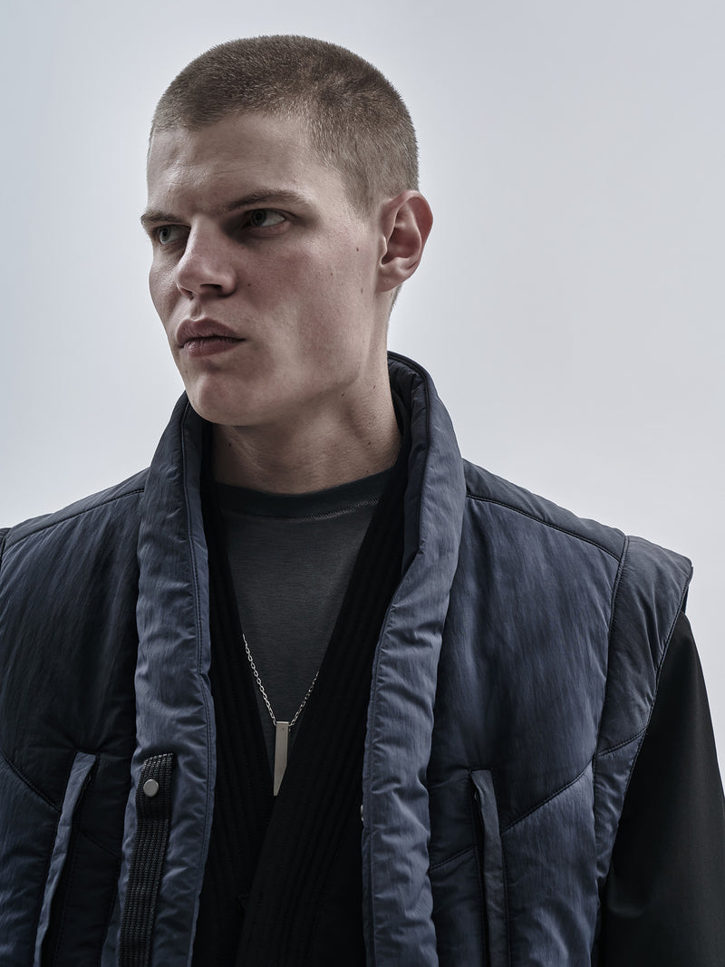 garun padded vest obsidian blue