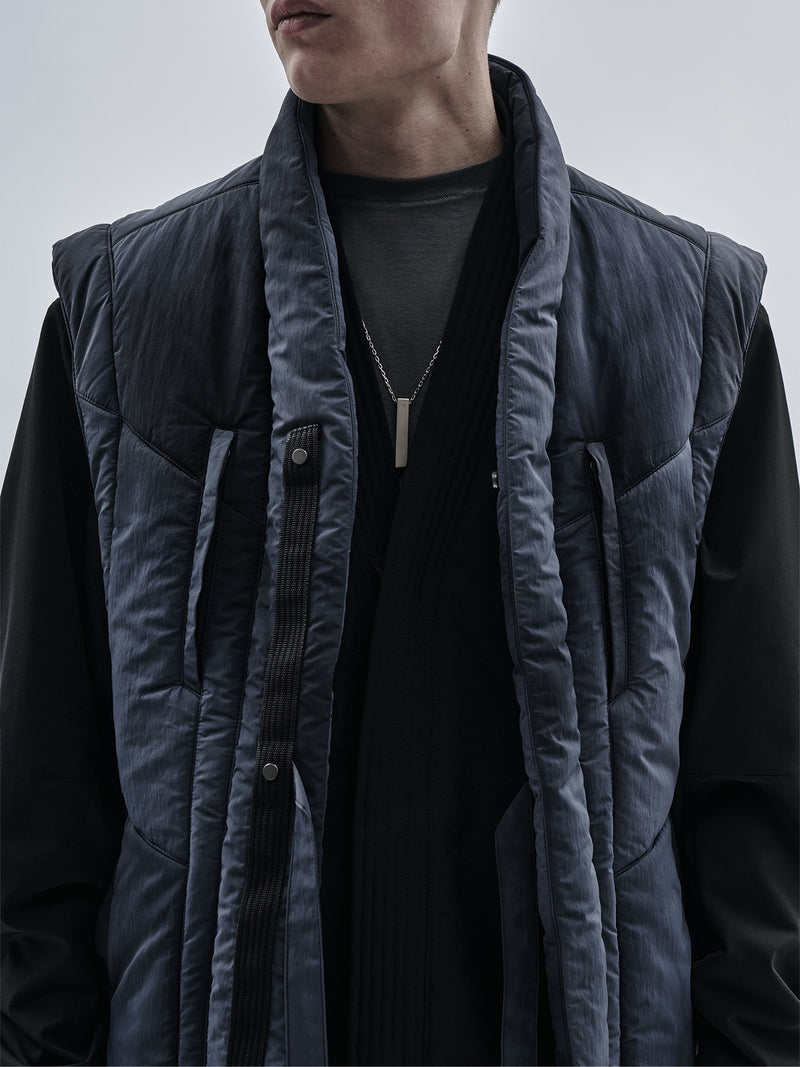 garun padded vest obsidian blue