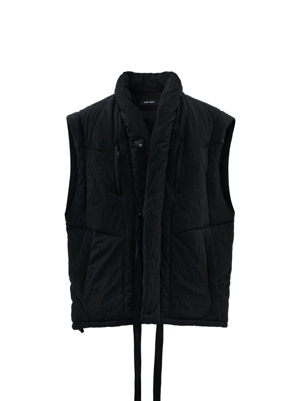 garun padded vest nylon metal black