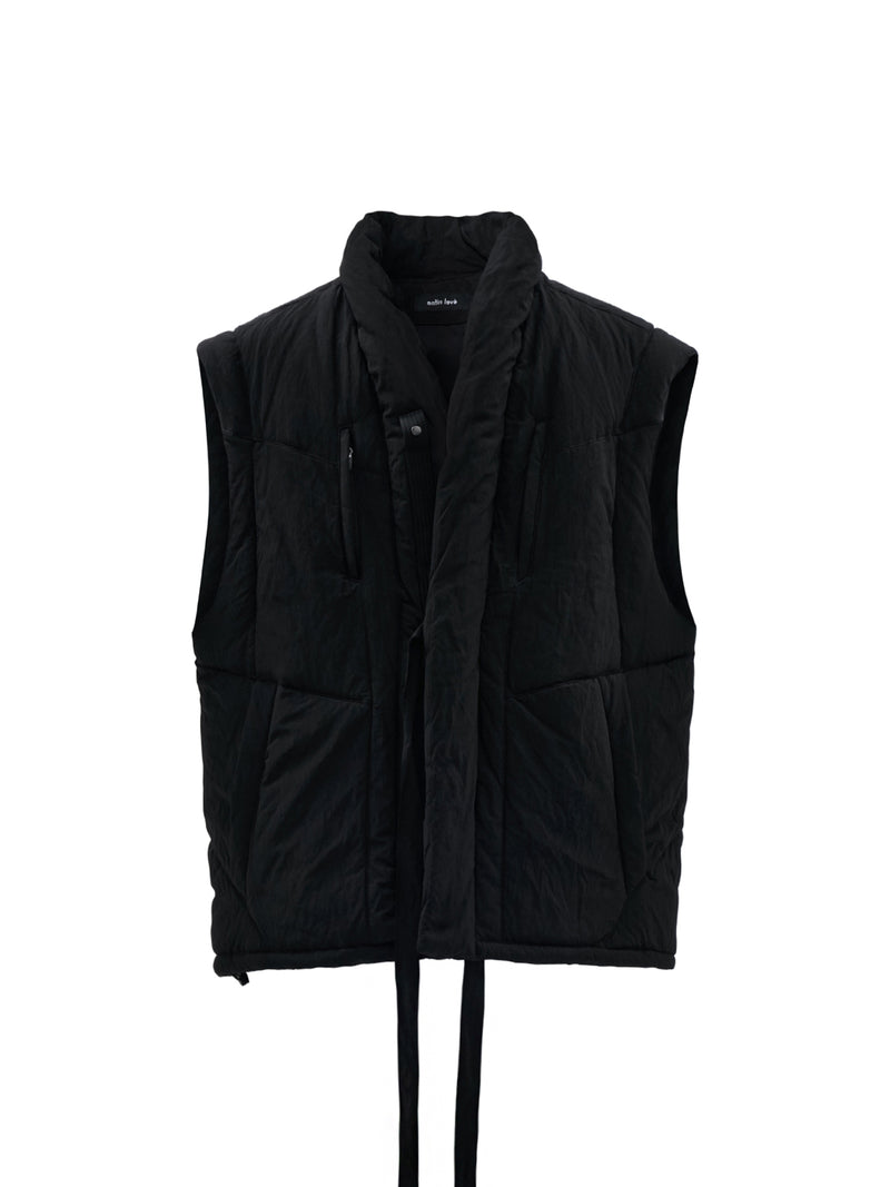 garun padded vest nylon metal black