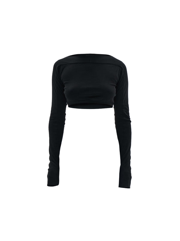 zirin cropped longsleeve cotton cashmere black