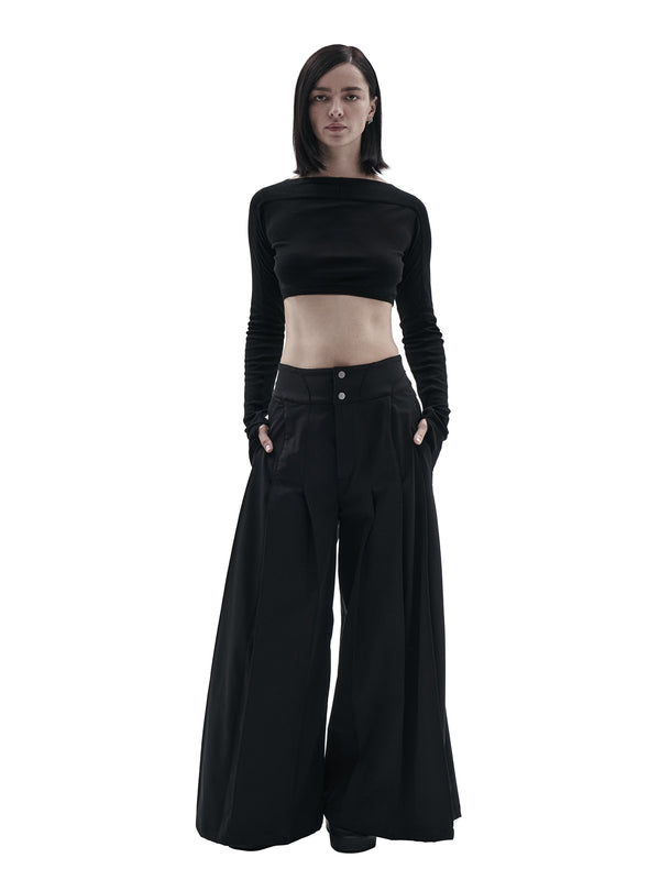 zirin cropped longsleeve cotton cashmere black