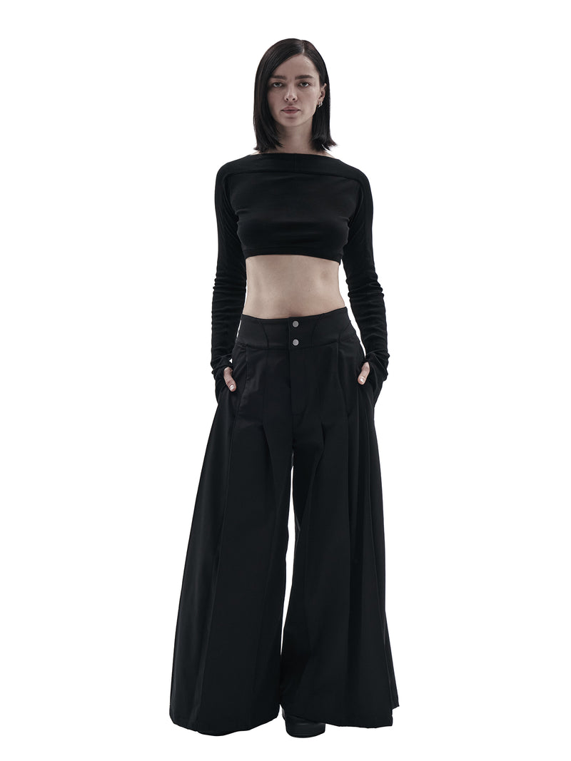 zirin cropped longsleeve cotton cashmere black