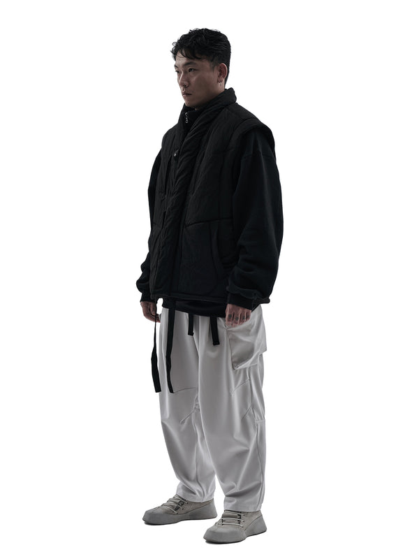 garun padded vest nylon metal black