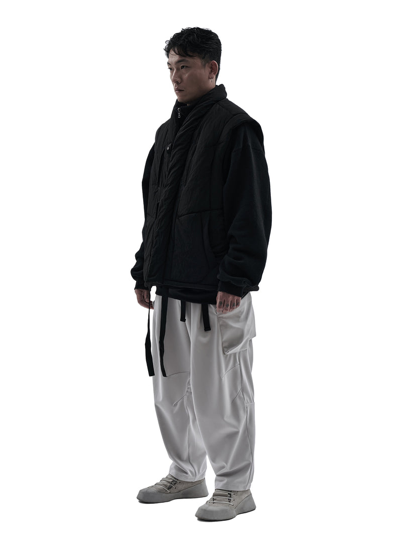 garun padded vest nylon metal black