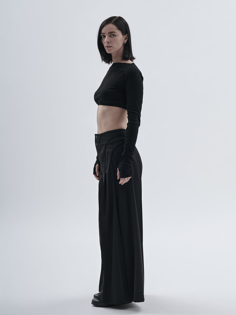 zirin cropped longsleeve cotton cashmere black