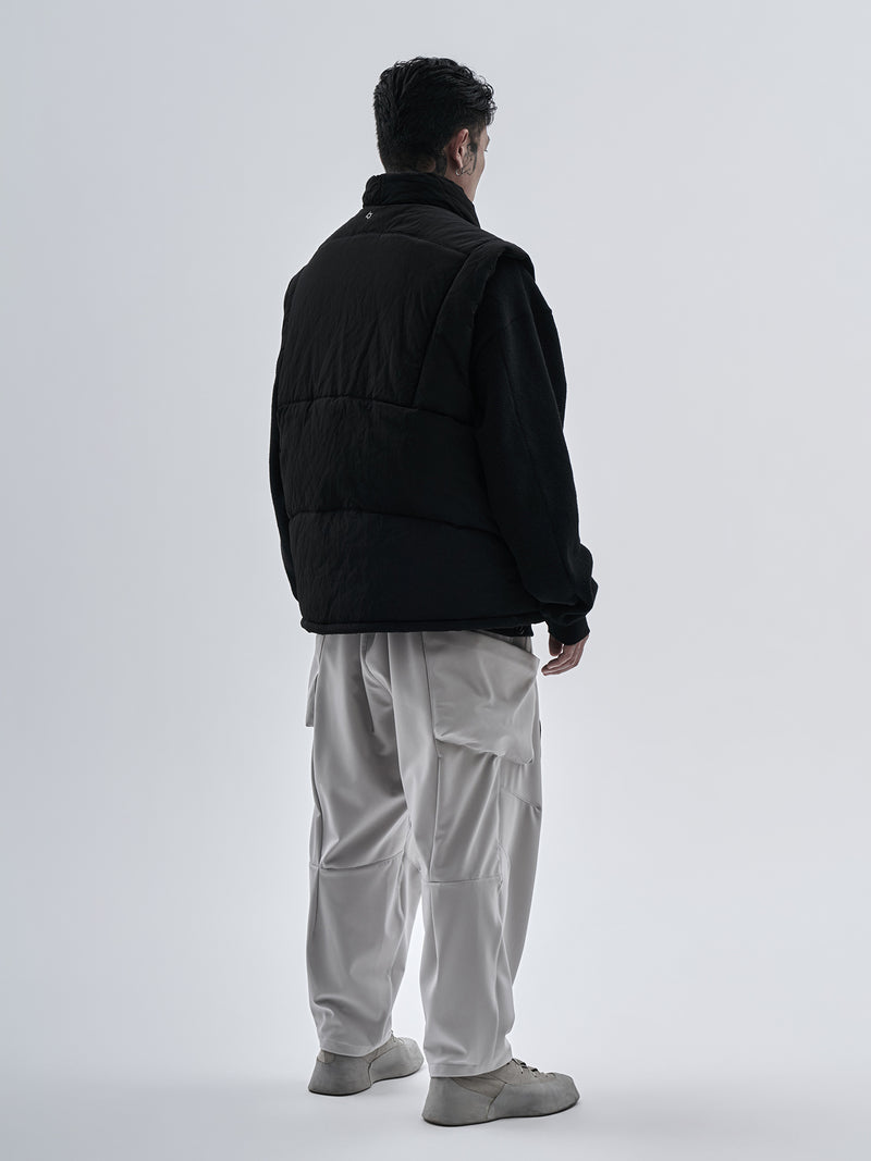 garun padded vest nylon metal black