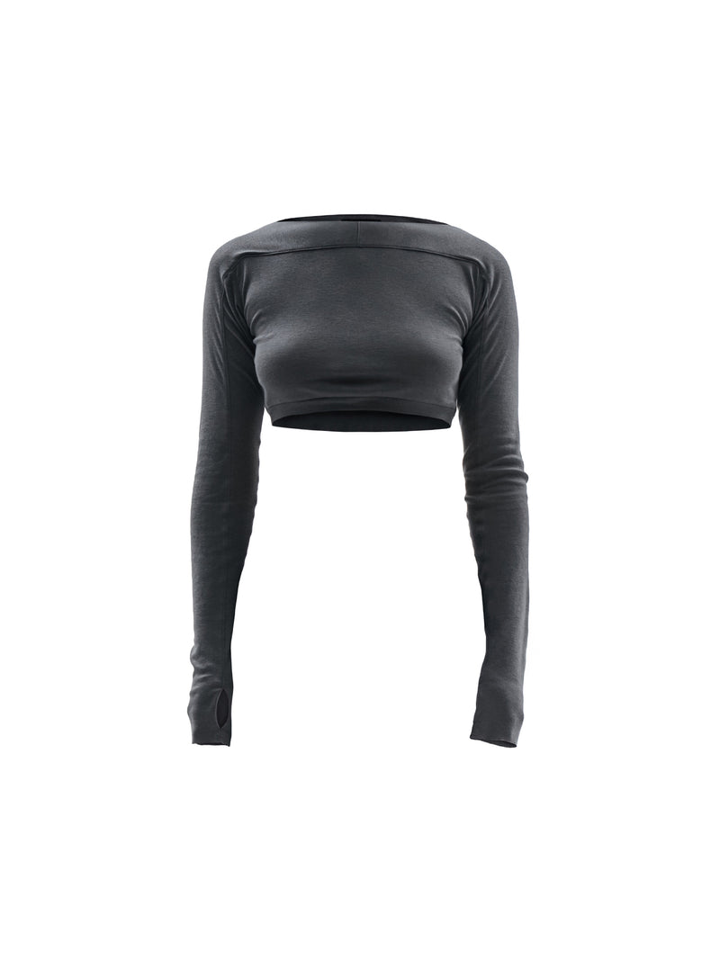 zirin cropped longsleeve cotton cashmere grey