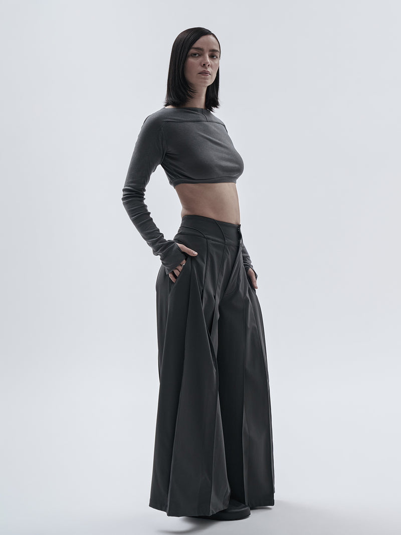 zirin cropped longsleeve cotton cashmere grey