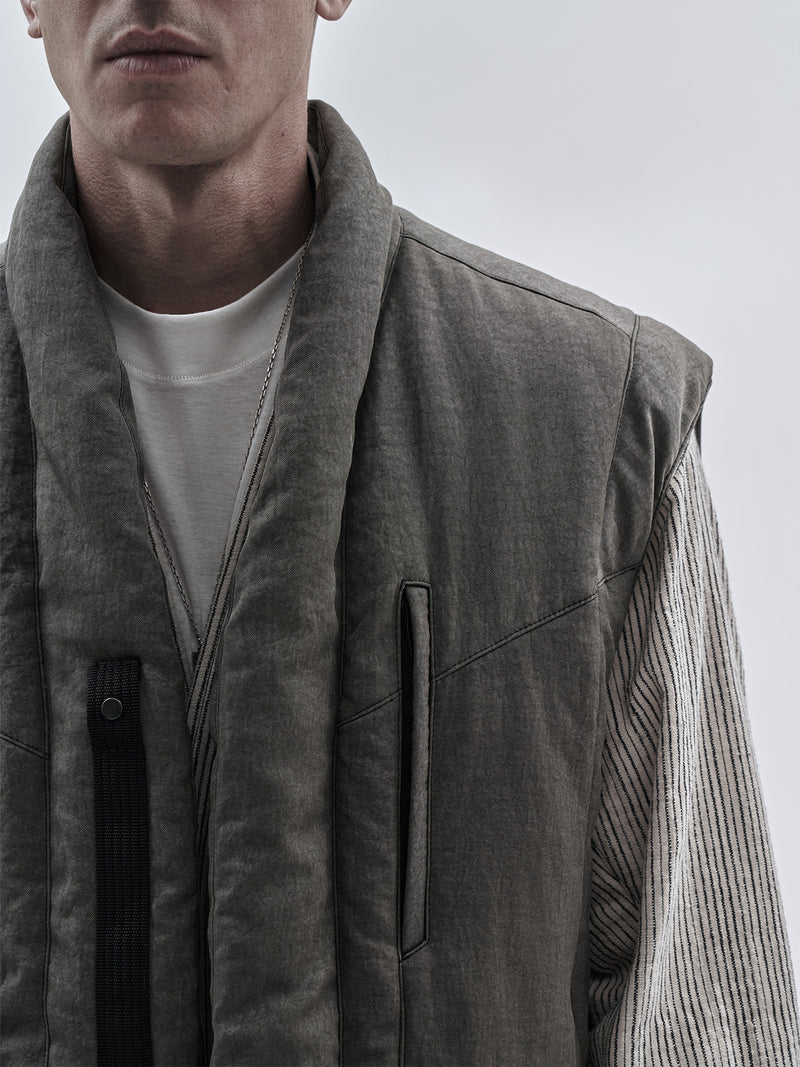 garun padded vest umber