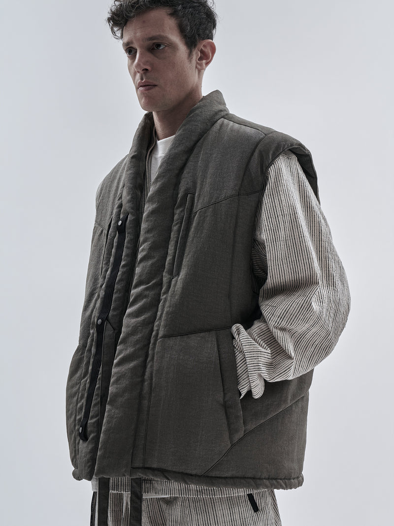 garun padded vest umber