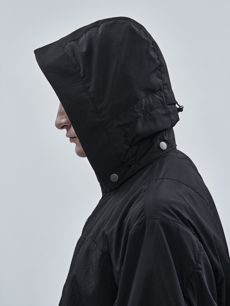 Snap-fastened hood attachment