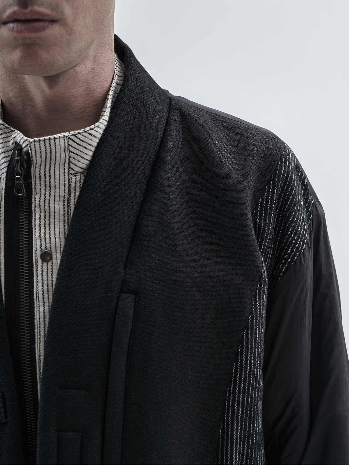 oihan coat technical wool onyx