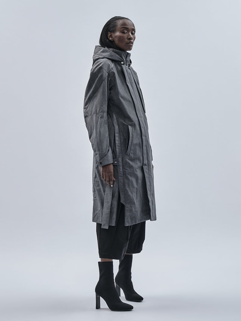 oihu coat cold dyed grey