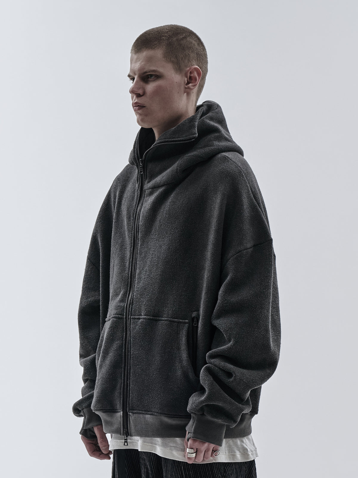 bihar hoodie cold dyed grey