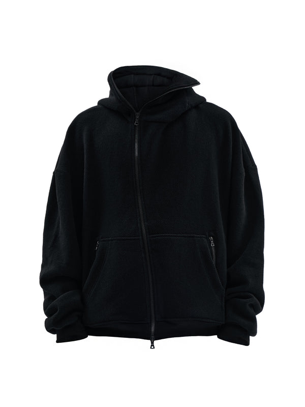 bihar hoodie textured cotton black