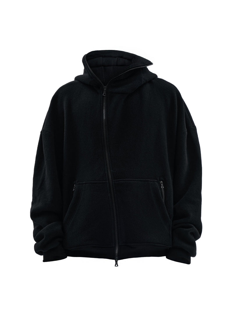 bihar hoodie textured cotton black