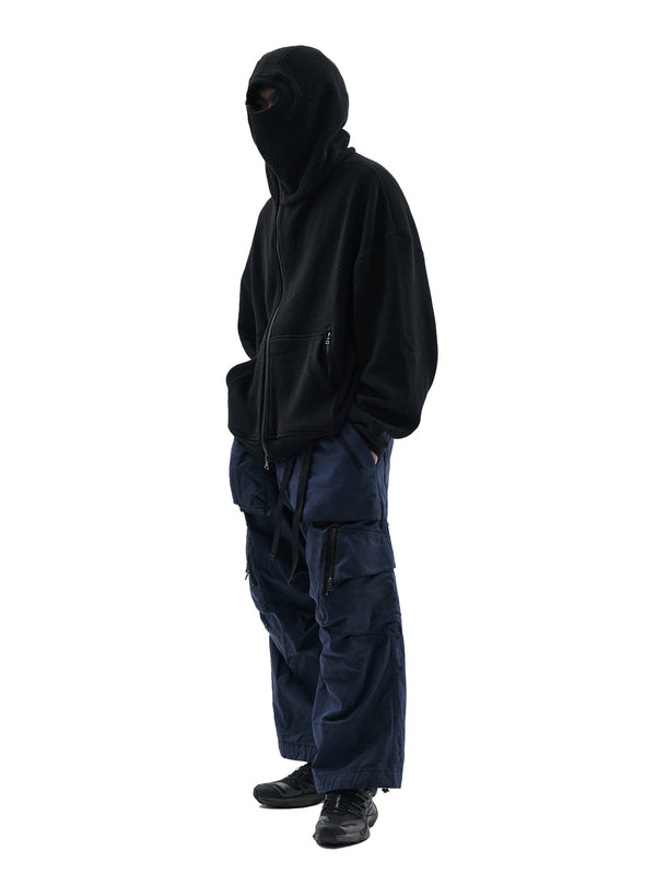 bihar hoodie textured cotton black