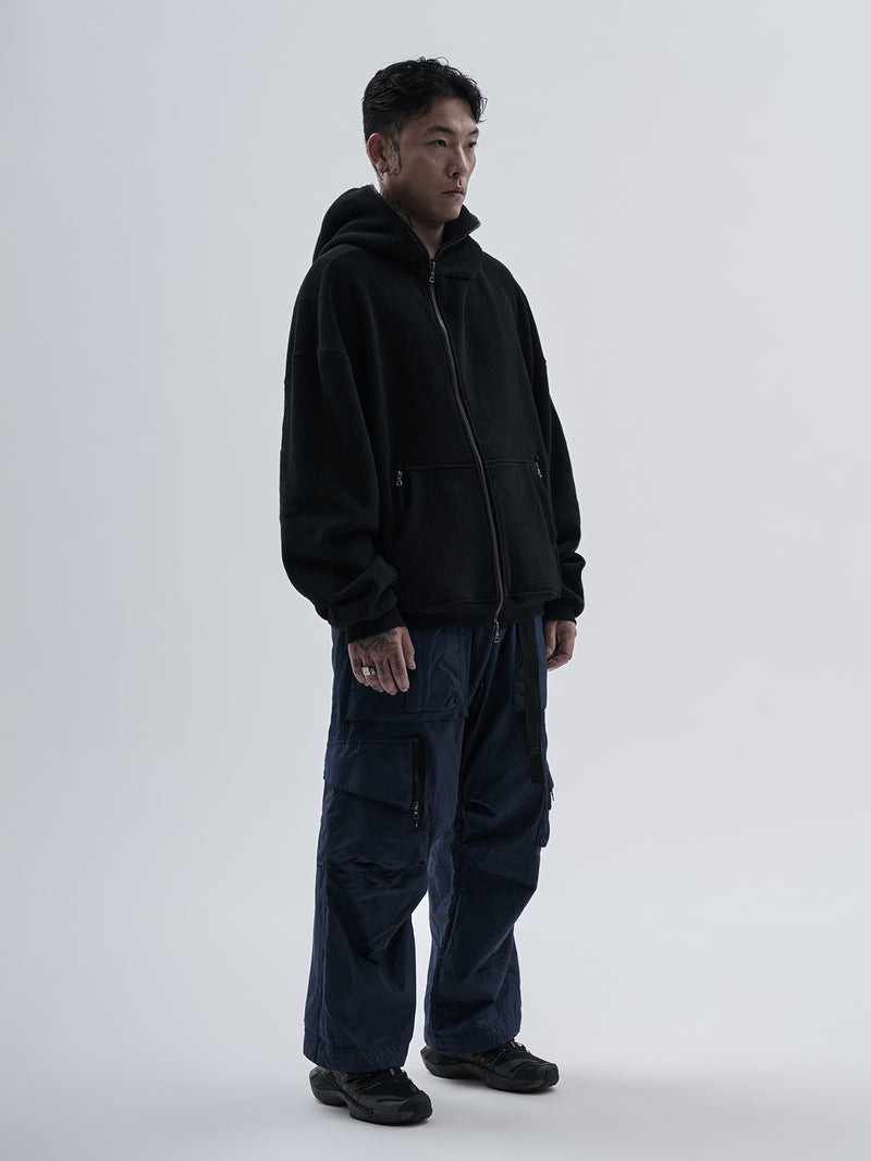 bihar hoodie textured cotton black