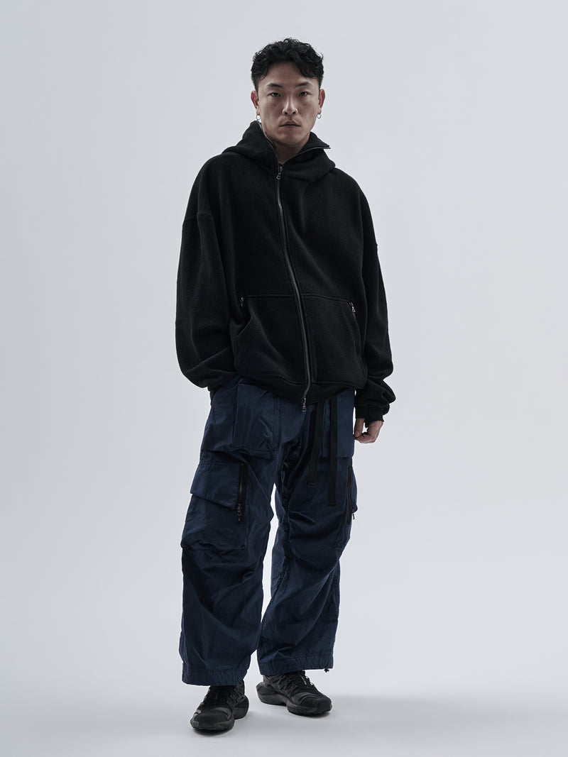 bihar hoodie textured cotton black