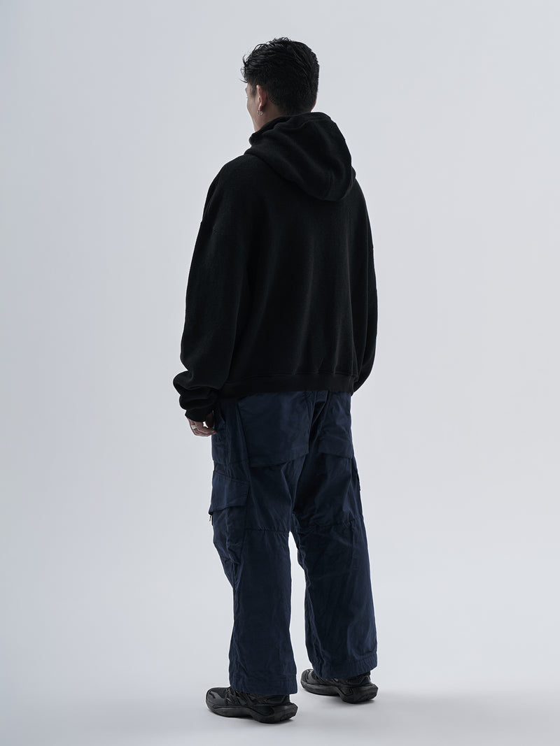 bihar hoodie textured cotton black
