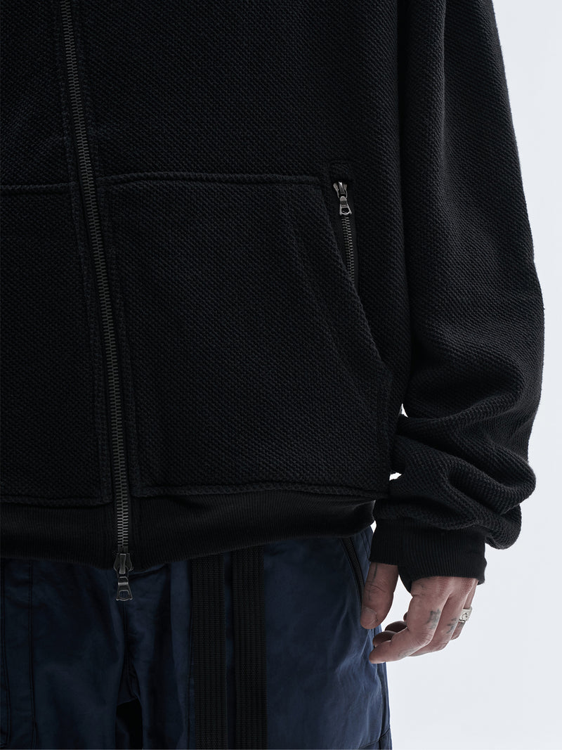 bihar hoodie textured cotton black