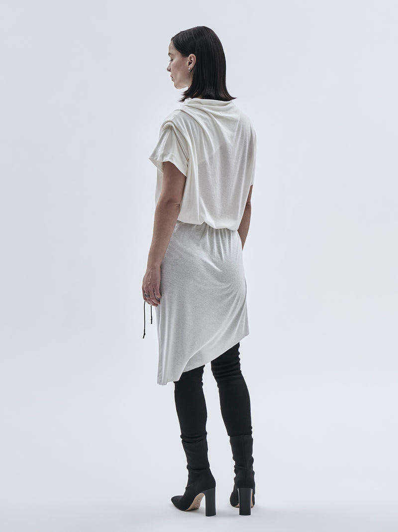larru asymmetrical dress cotton cashmere white