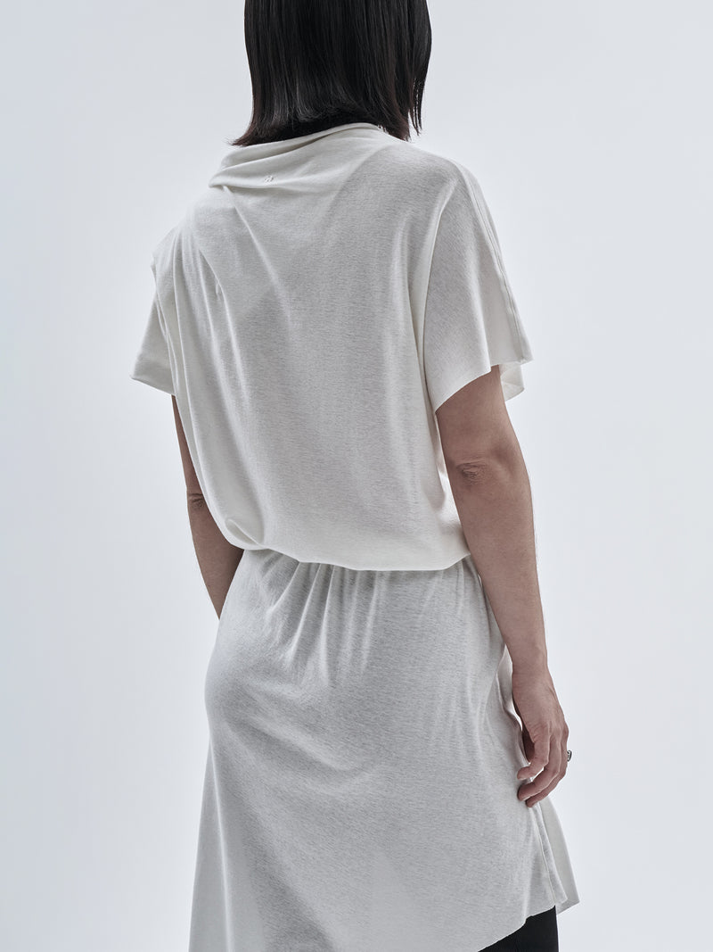 larru asymmetrical dress cotton cashmere white