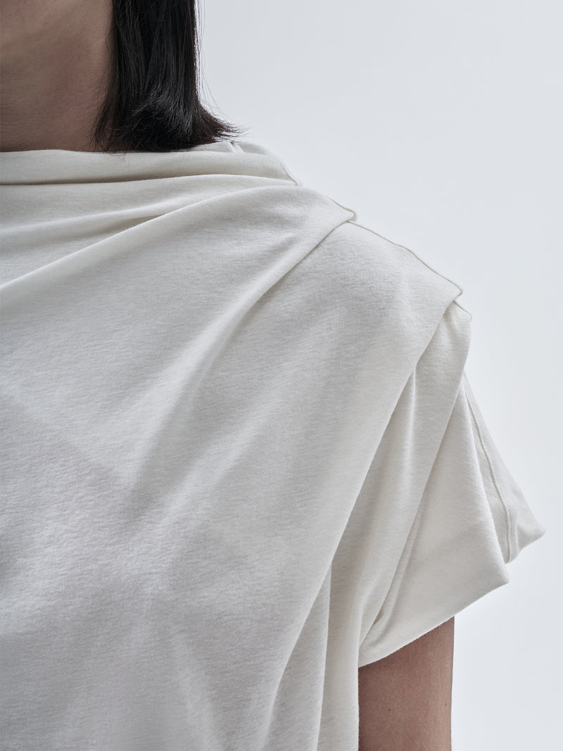 larru asymmetrical dress cotton cashmere white