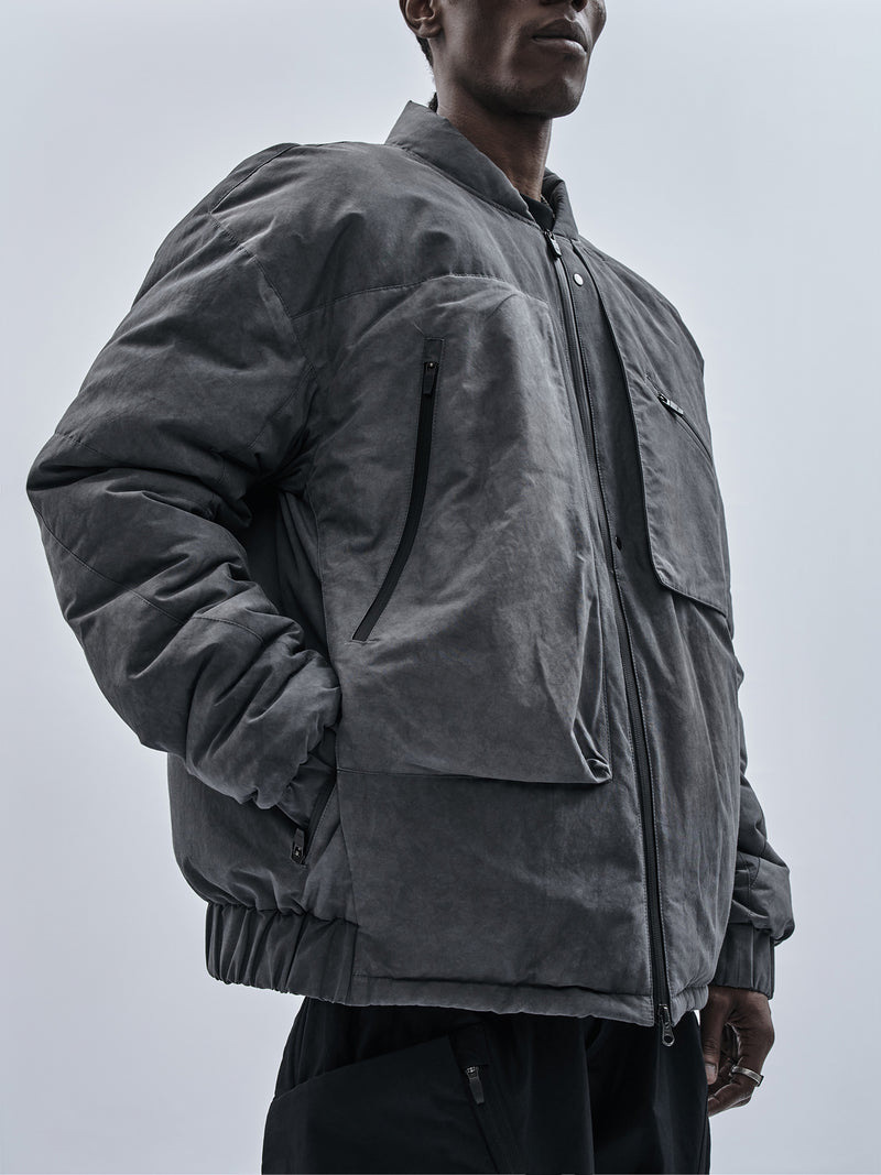 esekita bomber jacket cold dyed grey