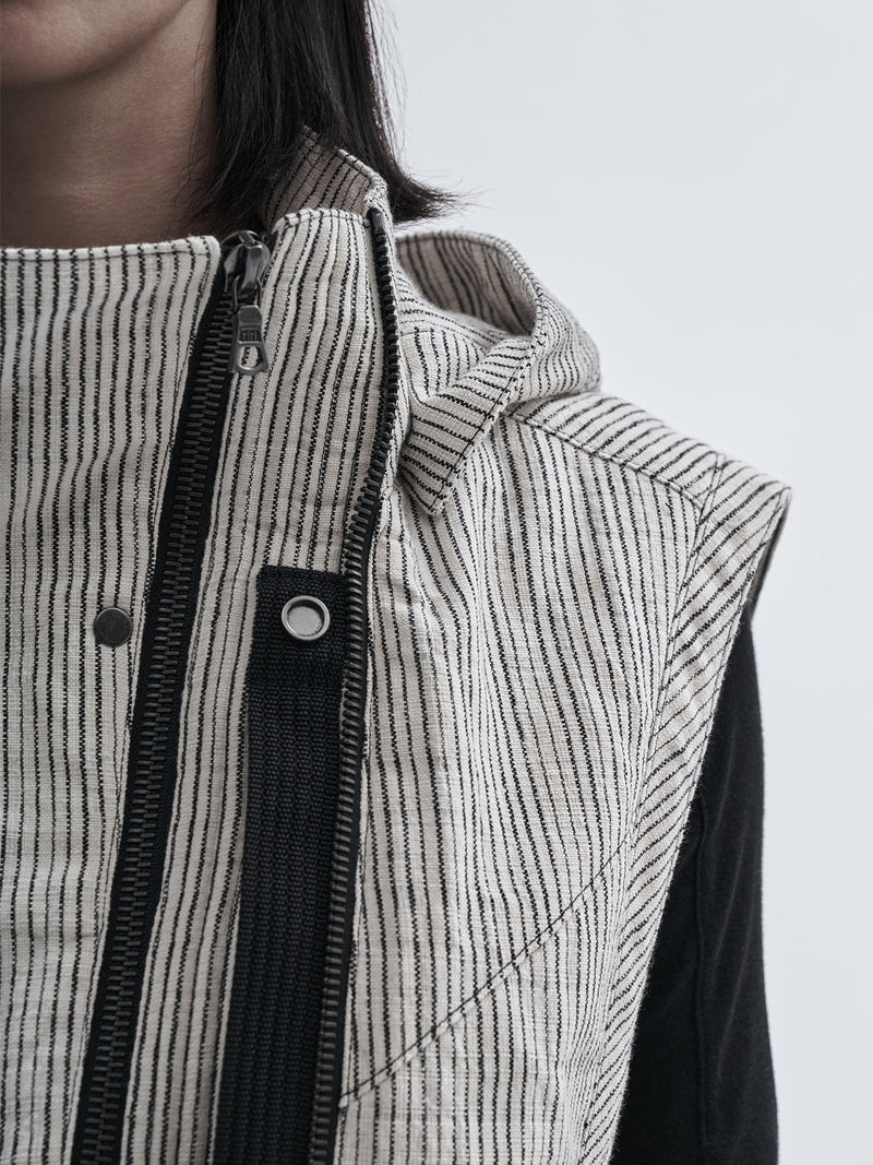 otzan vest chalk stripe moon