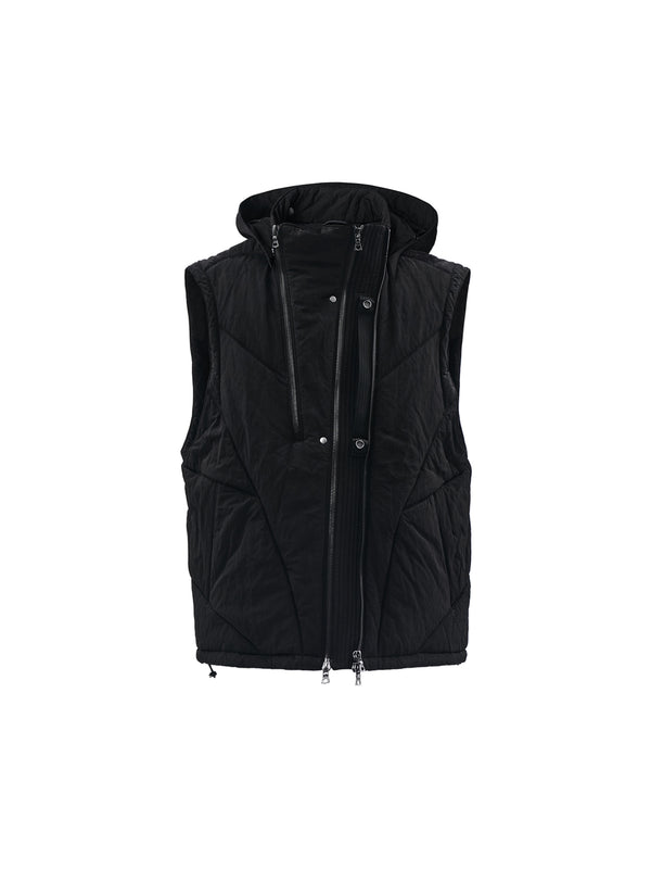 otzan padded vest nylon metal black