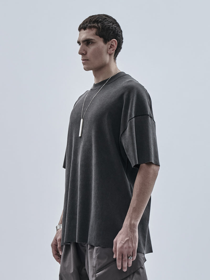 oian ribbed tee cold dyed grey