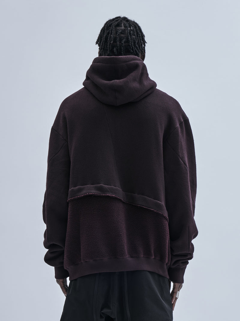 exalde hoodie cold dyed burgundy