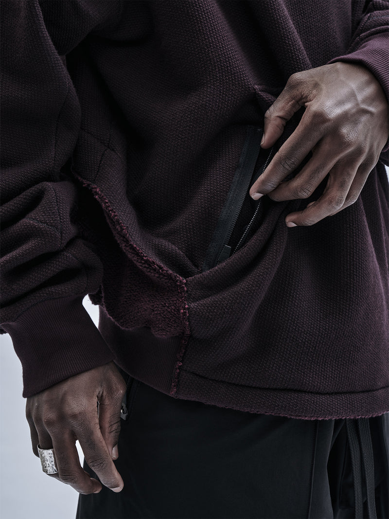 exalde hoodie cold dyed burgundy