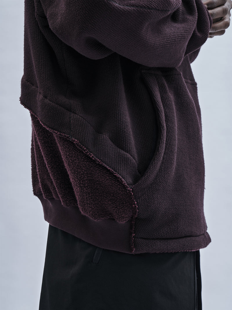 exalde hoodie cold dyed burgundy