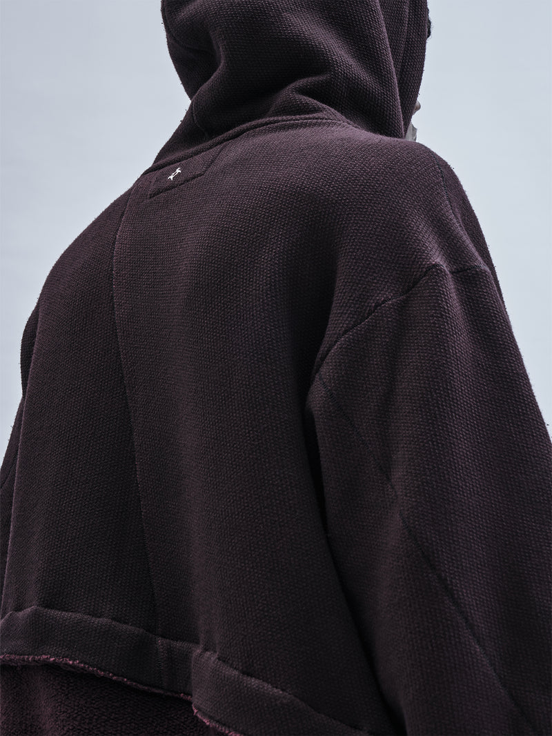 exalde hoodie cold dyed burgundy