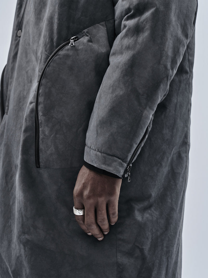 arima coat cold dyed grey