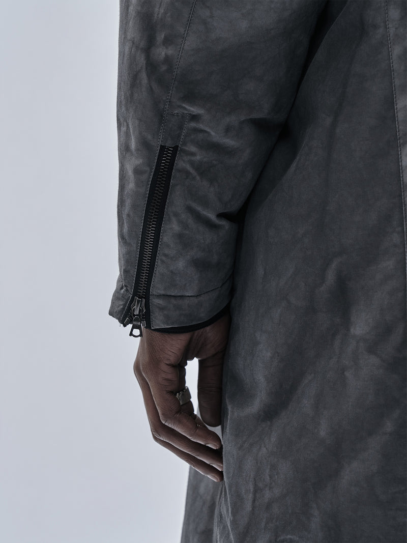 arima coat cold dyed grey