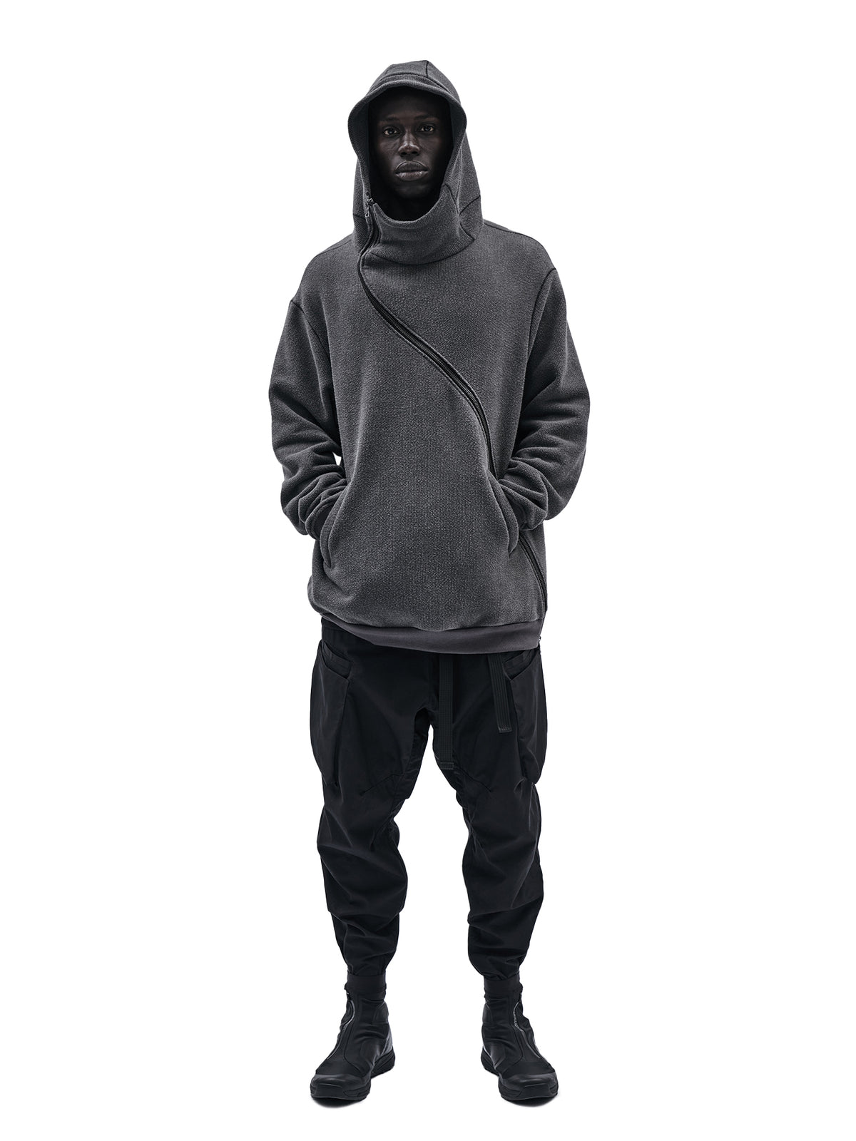 gurutze hoodie cold dyed grey