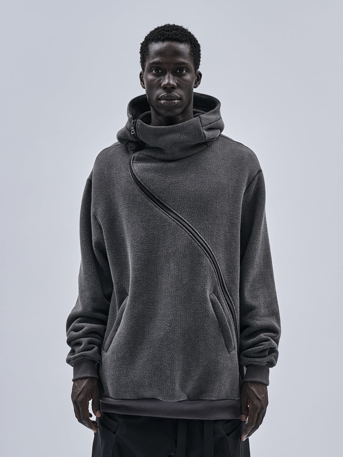 gurutze hoodie cold dyed grey