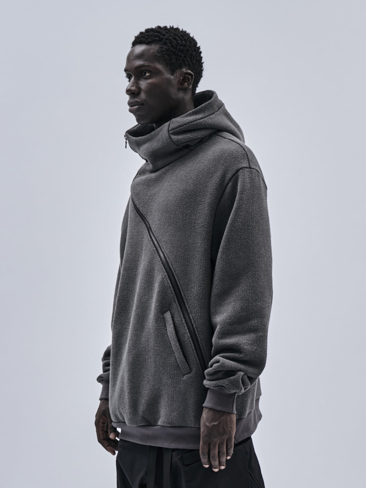 gurutze hoodie cold dyed grey