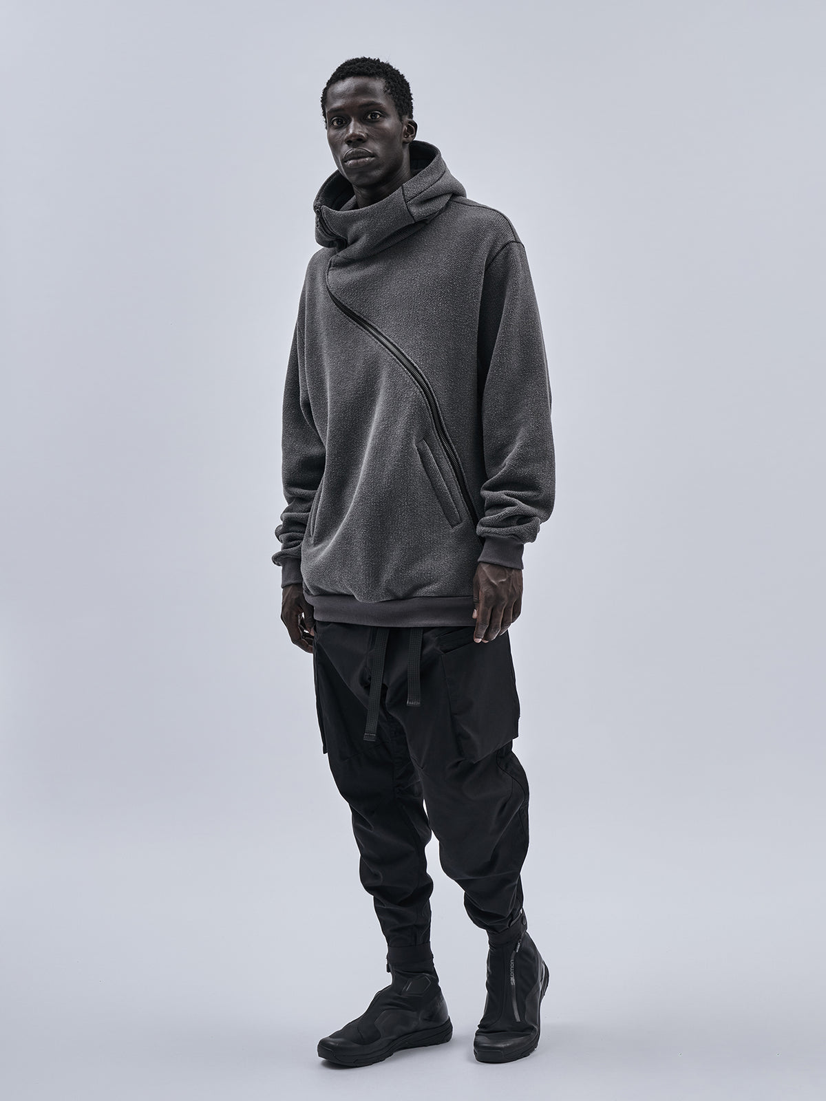gurutze hoodie cold dyed grey