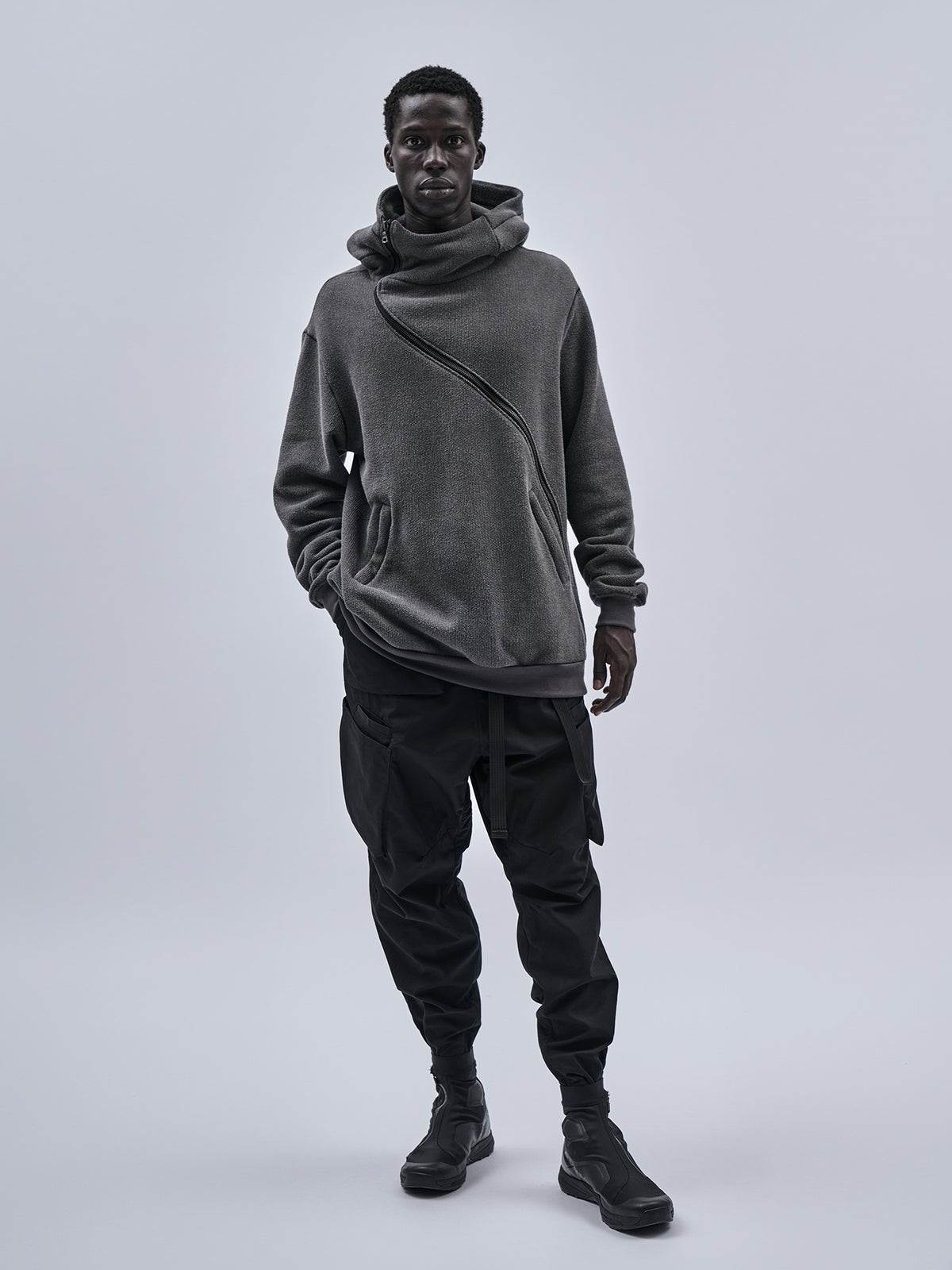 gurutze hoodie cold dyed grey