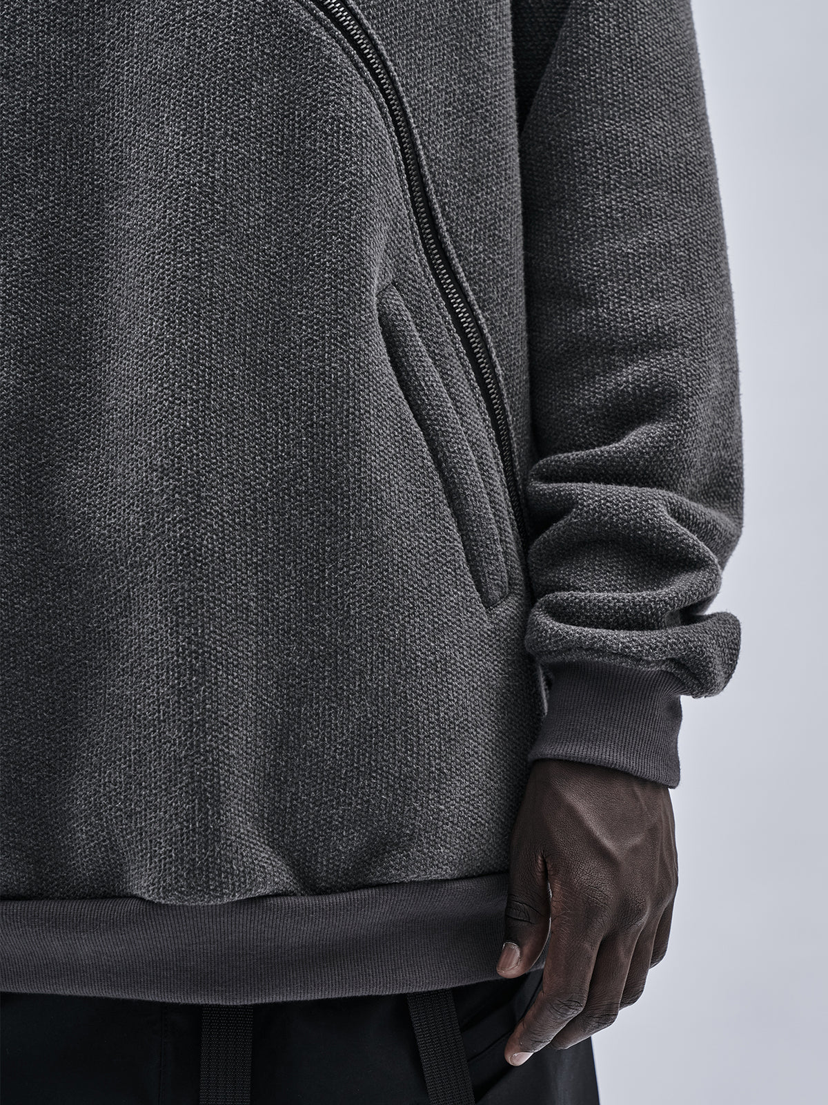 gurutze hoodie cold dyed grey