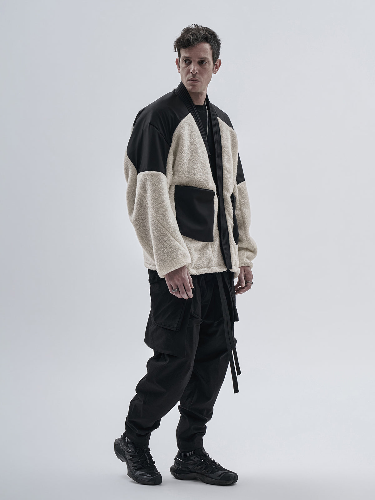 mendix noragi merino wool sherpa off white / black