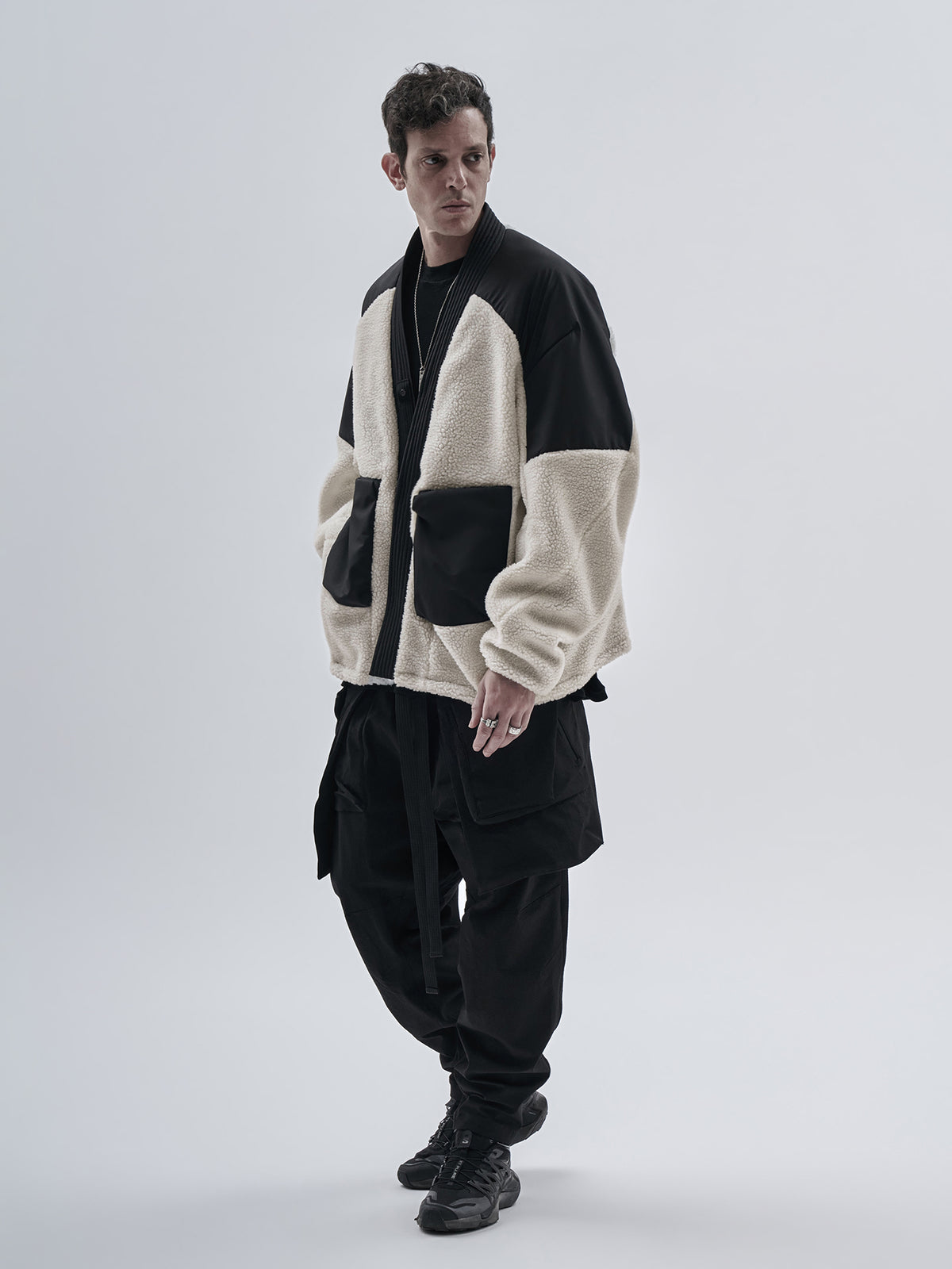 mendix noragi merino wool sherpa off white / black