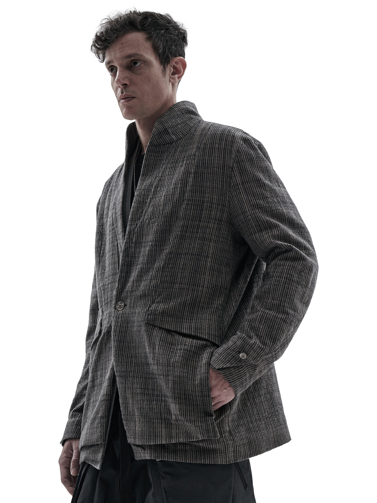 itxar blazer chalk stripe clay