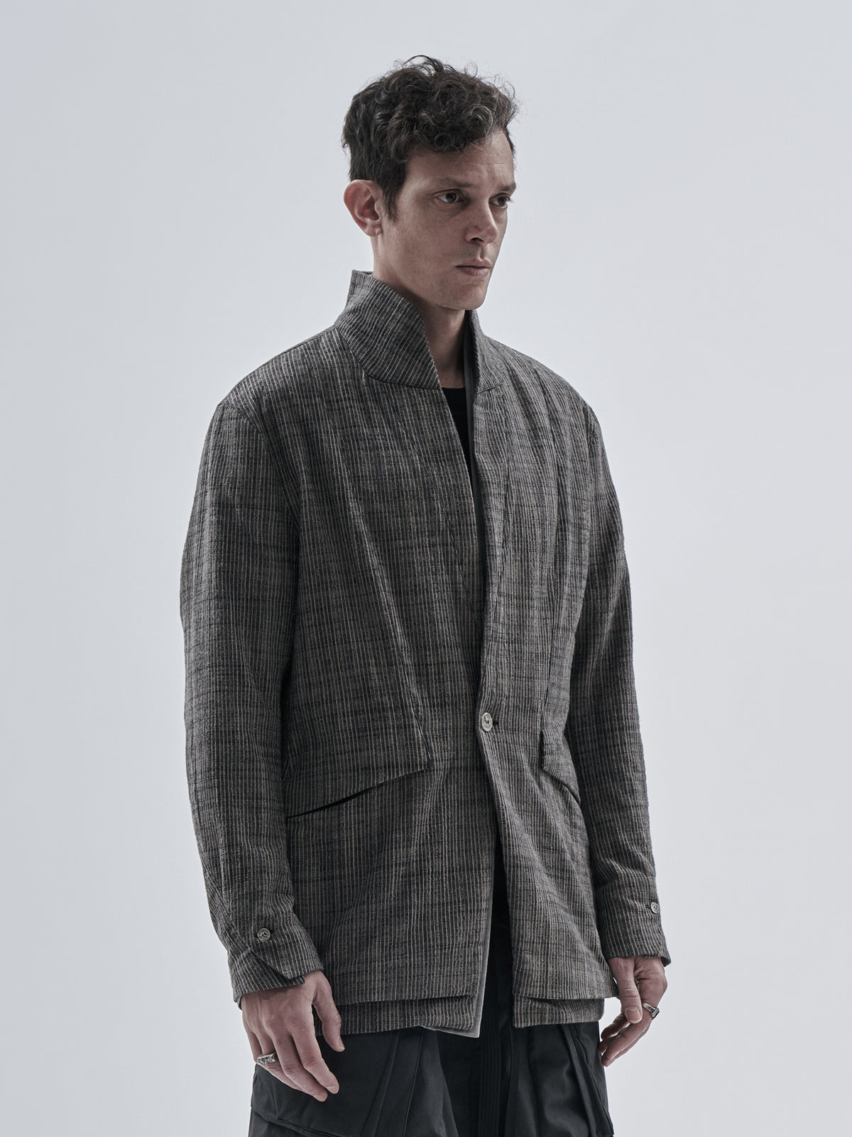 itxar blazer chalk stripe clay